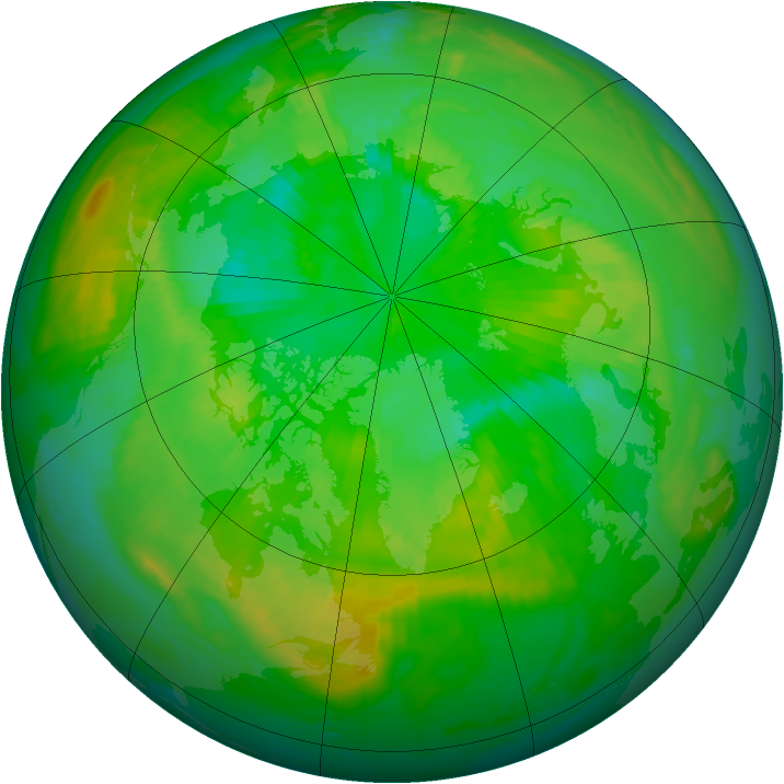 Arctic ozone map for 09 July 1999
